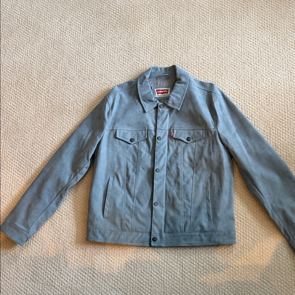 Levi's Men's Slate Blue Suede Shirt Jacket